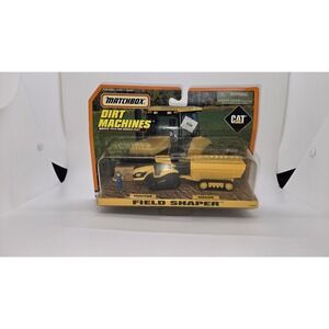 Vintage Matchbox Dirt Machines CAT‎ Field Shaper Tractor & Wagon 1998 Mattel
